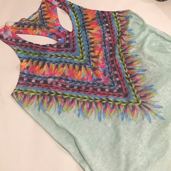 COPY - Colorful Tribal Print Summer Mesh Material With Razor Back Top XXL - Picture 9 of 10